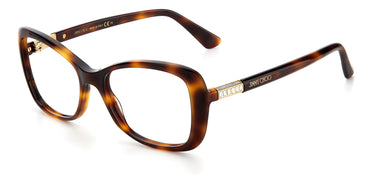Women Jimmy Chooa Eyeglasses: JC328/G Havana - SpecSMART Eye Clinic (Diagonal View)